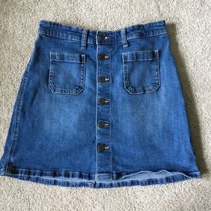 Denim / Jean Button-up Skirt